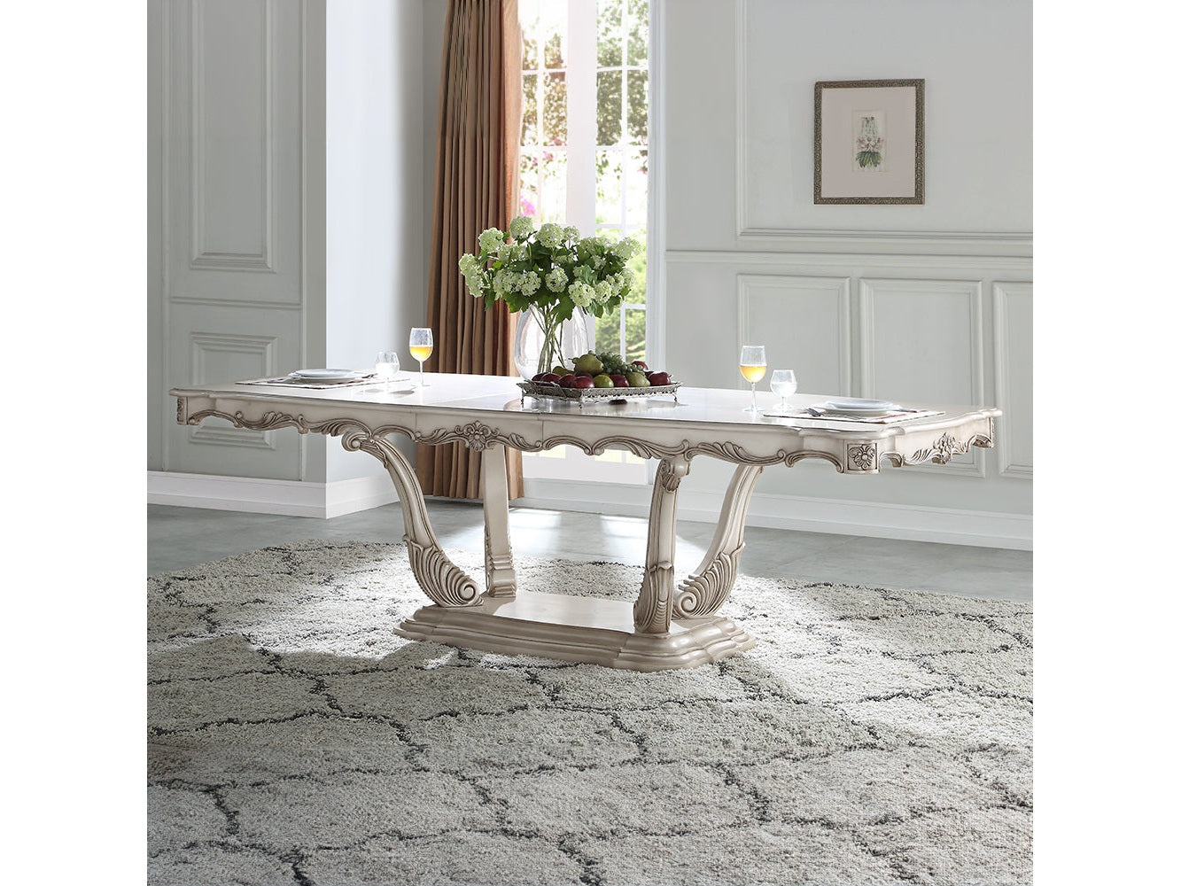 Gorsedd Antique White Dining Table - Ornate Home
