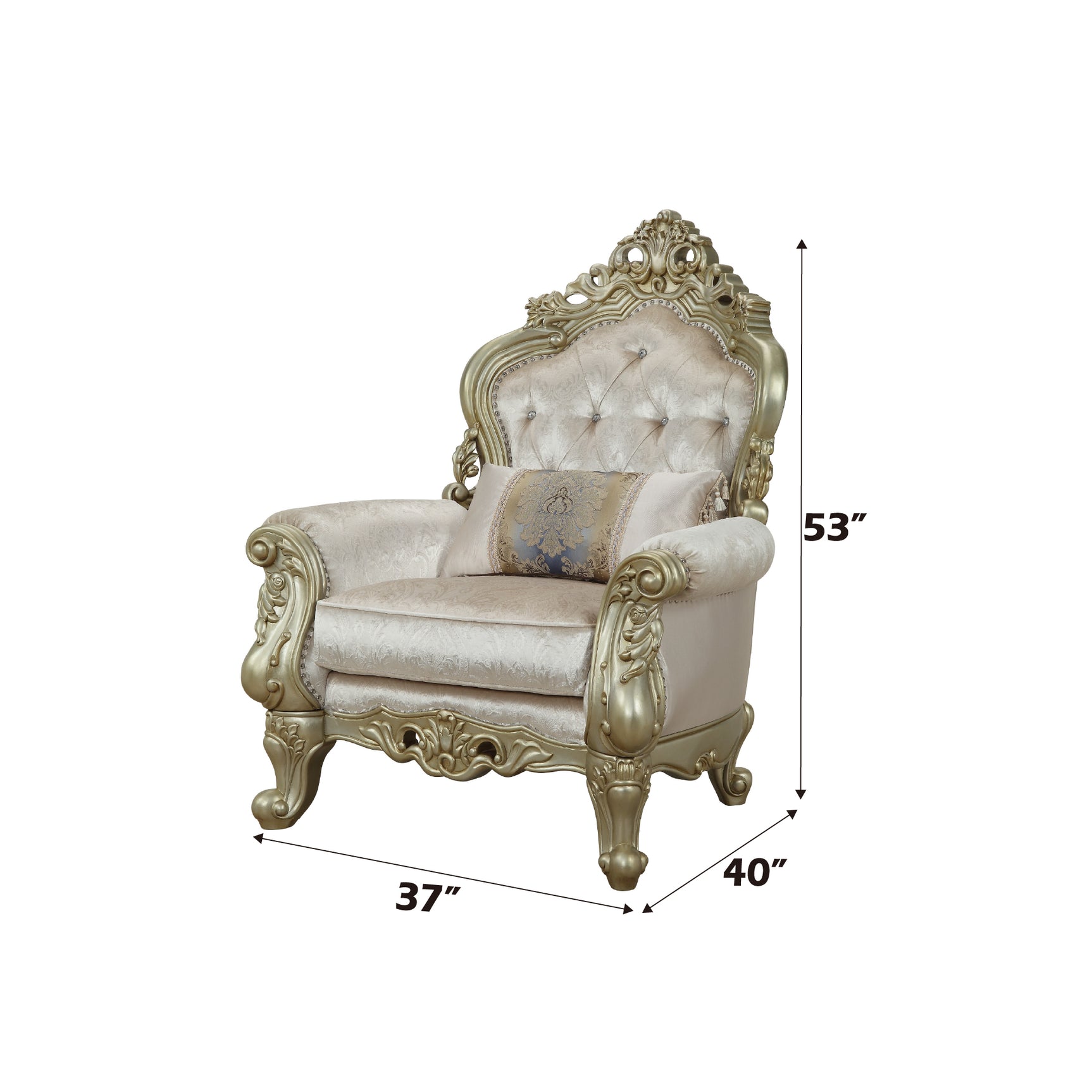 Gorsedd Cream & Antique White Armchair - Ornate Home