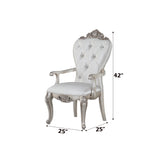 Gorsedd Cream Fabric & Antique White Arm Chair - Ornate Home