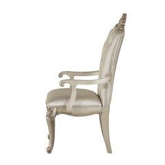 Gorsedd Cream Fabric & Antique White Arm Chair - Ornate Home