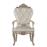 Gorsedd Cream Fabric & Antique White Arm Chair - Ornate Home