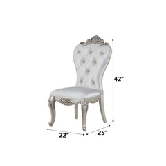 Gorsedd Cream Fabric & Golden Ivory Finish Armless Side Chair (Set of 2) - Ornate Home