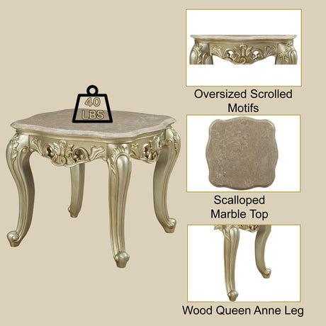 Gorsedd End Table in Antique White 82442 - Ornate Home