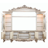Gorsedd Entertainment Center in Antique White - Ornate Home