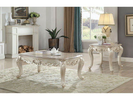 Gorsedd Marble & Antique White Coffee Table - Ornate Home