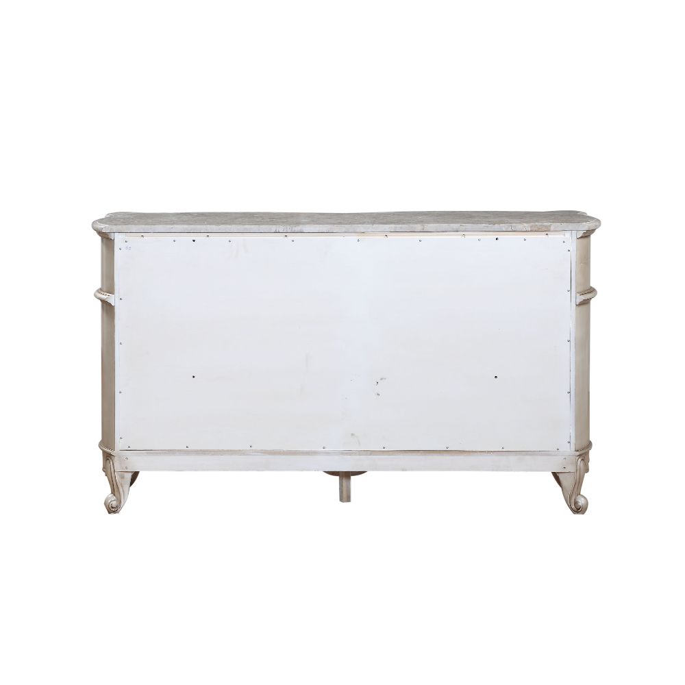 Gorsedd Marble & Antique White Dresser - Ornate Home