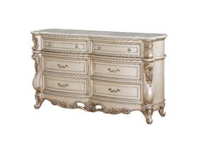 Gorsedd Marble & Antique White Dresser - Ornate Home