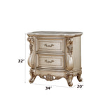 Gorsedd Marble & Antique White Nightstand - Ornate Home