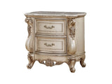 Gorsedd Marble & Antique White Nightstand - Ornate Home