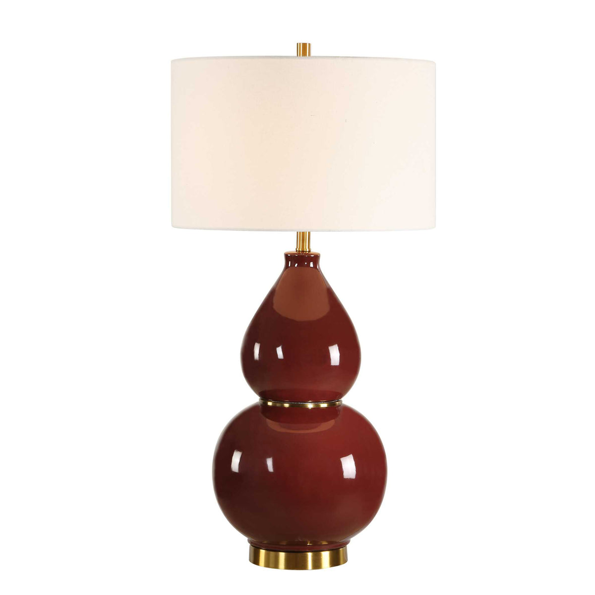 Gourd Burgundy Table Lamp - Ornate Home