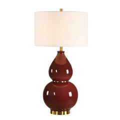 Gourd Burgundy Table Lamp - Ornate Home