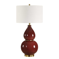 Gourd Burgundy Table Lamp - Ornate Home
