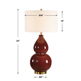 Gourd Burgundy Table Lamp - Ornate Home