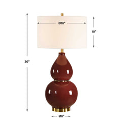 Gourd Burgundy Table Lamp - Ornate Home