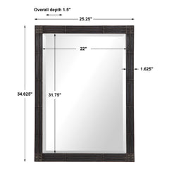 Gower Aged Black Vanity Mirror - Ornate Home