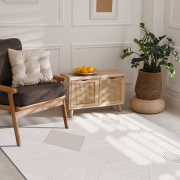 Goya Woven Non-Slip Cross-Hatch Geometric Motif Indoor Area Rug - Ornate Home