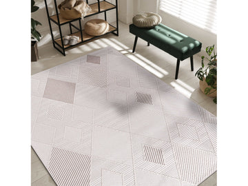 Goya Woven Non-Slip Cross-Hatch Geometric Motif Indoor Area Rug - Ornate Home