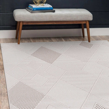 Goya Woven Non-Slip Cross-Hatch Geometric Motif Indoor Area Rug - Ornate Home