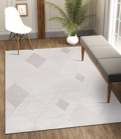 Goya Woven Non-Slip Cross-Hatch Geometric Motif Indoor Area Rug - Ornate Home