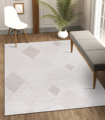 Goya Woven Non-Slip Cross-Hatch Geometric Motif Indoor Area Rug - Ornate Home