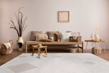 Goya Woven Non-Slip Cross-Hatch Geometric Motif Indoor Area Rug - Ornate Home