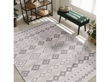 Goya Woven Non-Slip Geometric Diamond Pattern Indoor Area Rug - Ornate Home