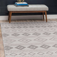 Goya Woven Non-Slip Geometric Diamond Pattern Indoor Area Rug - Ornate Home