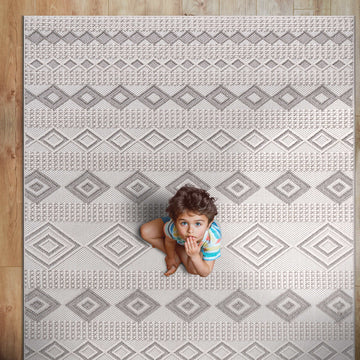 Goya Woven Non-Slip Geometric Diamond Pattern Indoor Area Rug - Ornate Home
