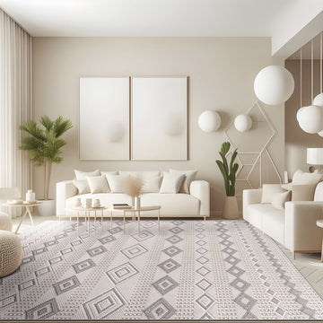 Goya Woven Non-Slip Geometric Diamond Pattern Indoor Area Rug - Ornate Home