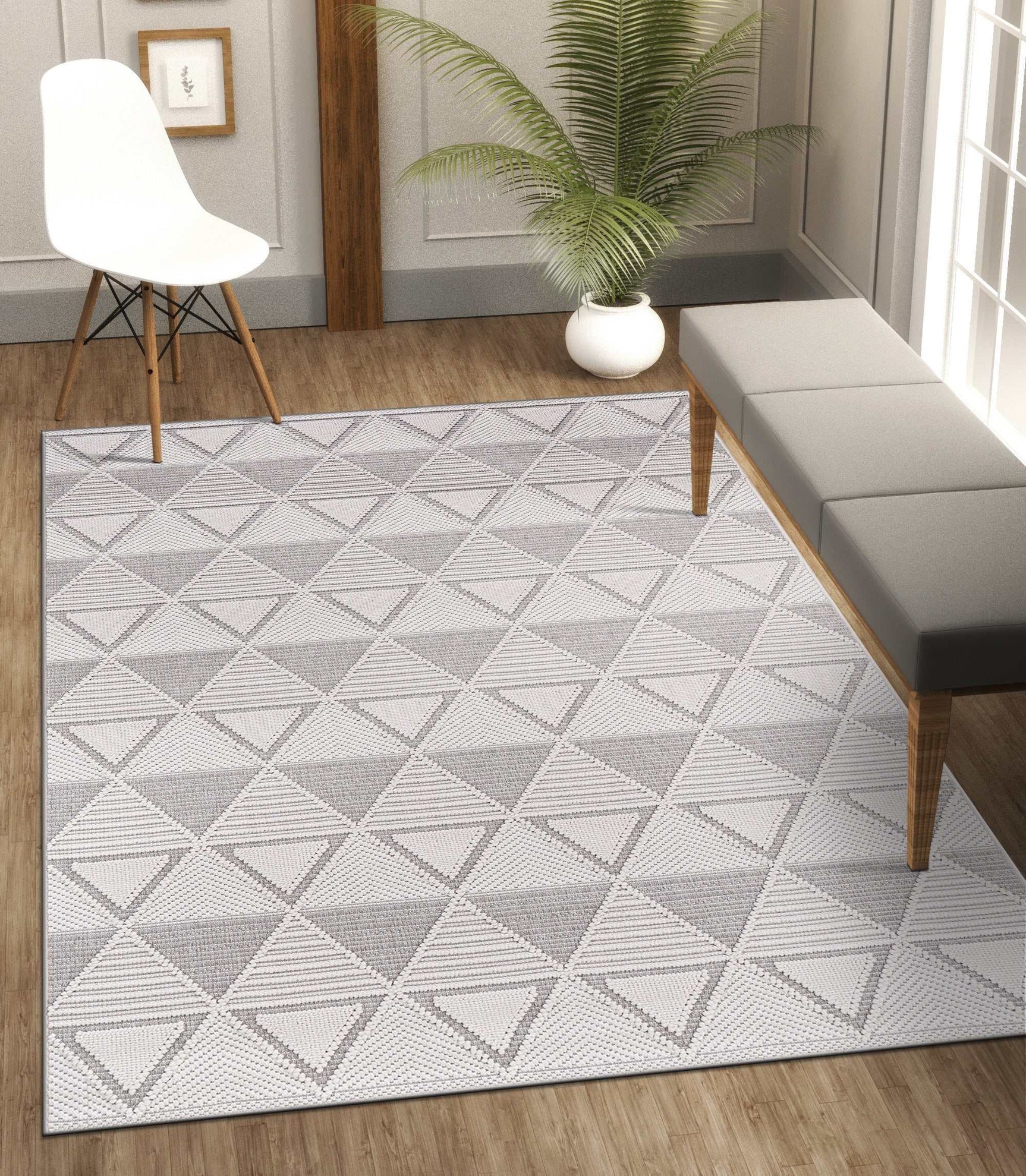 Goya Woven Non-Slip Geometric Triangle Pattern Indoor Area Rug - Ornate Home
