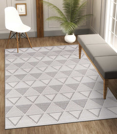 Goya Woven Non-Slip Geometric Triangle Pattern Indoor Area Rug - Ornate Home