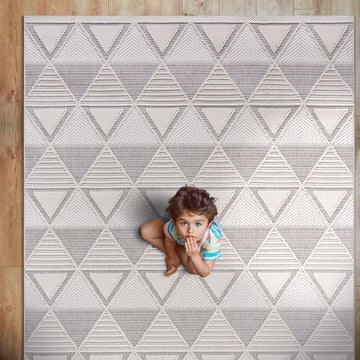 Goya Woven Non-Slip Geometric Triangle Pattern Indoor Area Rug - Ornate Home