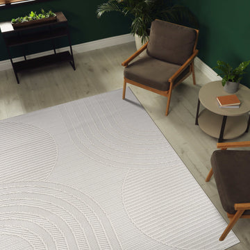 Goya Woven Non-Slip Minimalist Circular Geometry Indoor Area Rug - Ornate Home
