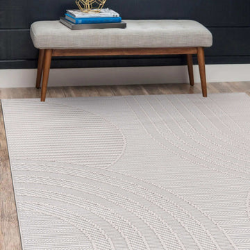 Goya Woven Non-Slip Minimalist Circular Geometry Indoor Area Rug - Ornate Home