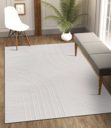 Goya Woven Non-Slip Minimalist Circular Geometry Indoor Area Rug - Ornate Home