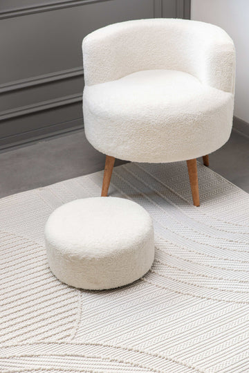 Goya Woven Non-Slip Minimalist Circular Geometry Indoor Area Rug - Ornate Home