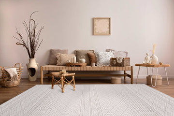 Goya Woven Non-Slip Minimalist Lattice Pattern Indoor Area Rug - Ornate Home