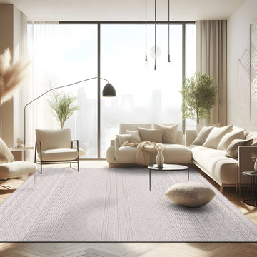 Goya Woven Non-Slip Minimalist Lattice Pattern Indoor Area Rug - Ornate Home