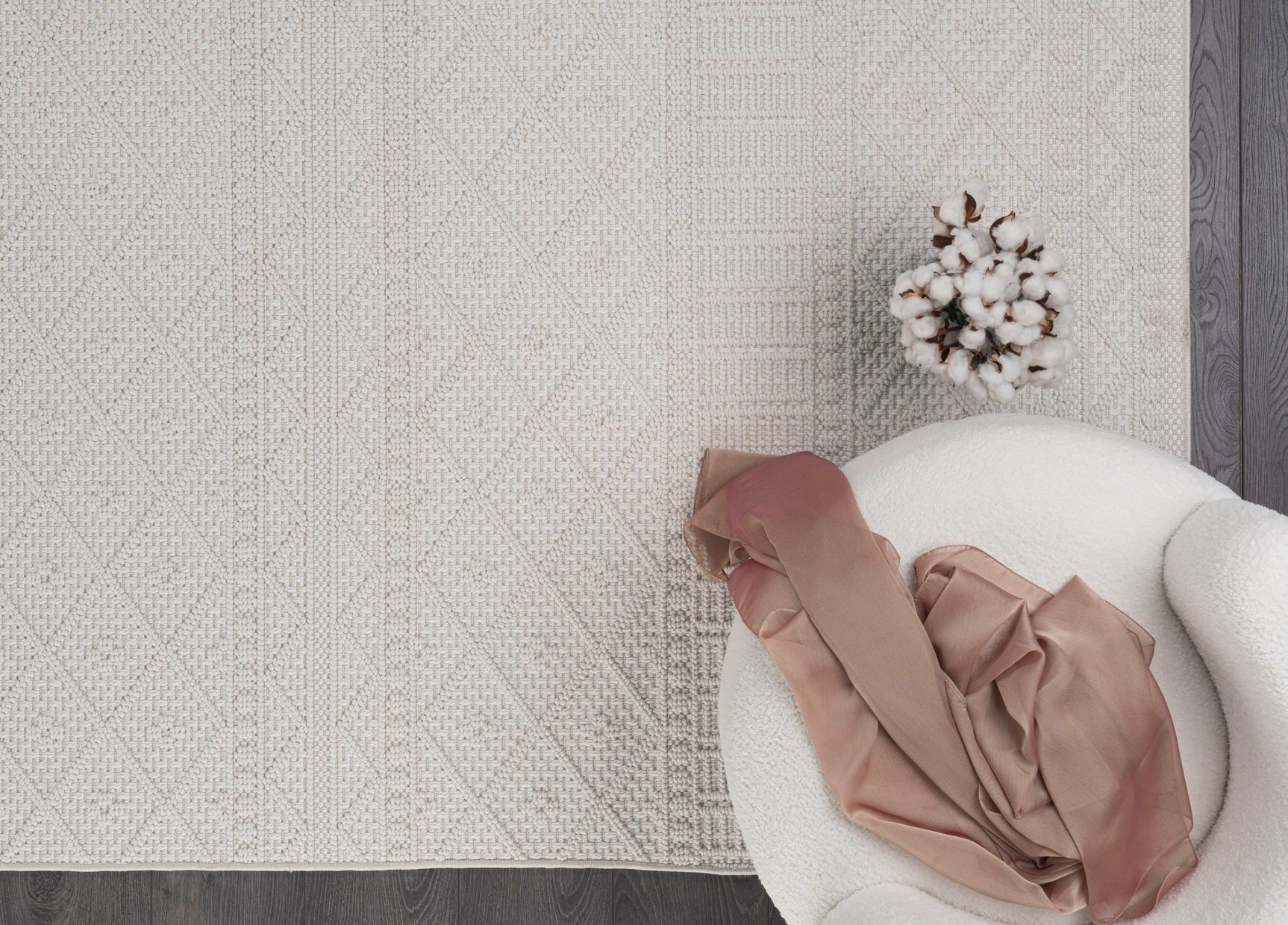 Goya Woven Non-Slip Minimalist Lattice Pattern Indoor Area Rug - Ornate Home