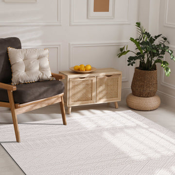 Goya Woven Non-Slip Minimalist Lattice Pattern Indoor Area Rug - Ornate Home