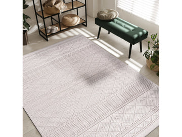 Goya Woven Non-Slip Minimalist Lattice Pattern Indoor Area Rug - Ornate Home