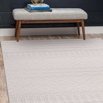 Goya Woven Non-Slip Minimalist Lattice Pattern Indoor Area Rug - Ornate Home