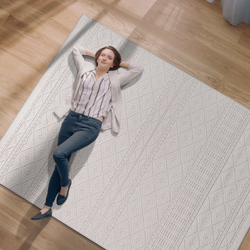 Goya Woven Non-Slip Minimalist Lattice Pattern Indoor Area Rug - Ornate Home