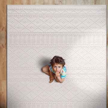 Goya Woven Non-Slip Minimalist Lattice Pattern Indoor Area Rug - Ornate Home