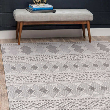 Goya Woven Non-Slip Tribal Geometric Pattern Indoor Area Rug - Ornate Home