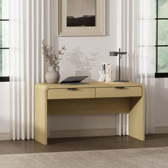 Grace 54" Home Office Desk in Natural Oak and Black - Ornate Home