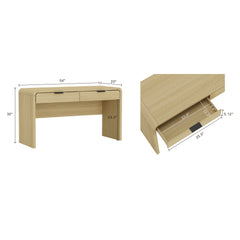 Grace 54" Home Office Desk in Natural Oak and Black - Ornate Home