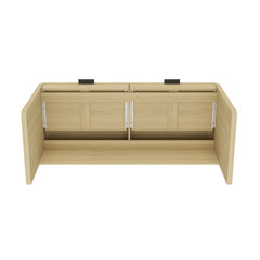 Grace 54" Home Office Desk in Natural Oak and Black - Ornate Home