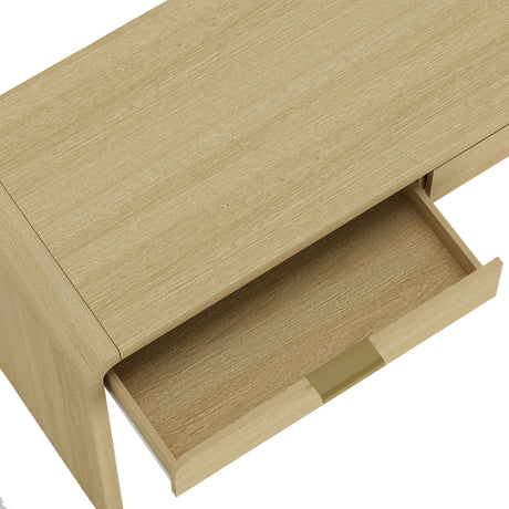 Grace 54" Home Office Desk in Natural Oak and Gold - Ornate Home