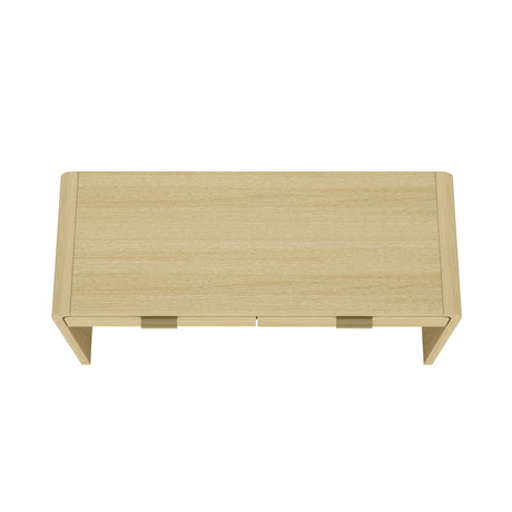 Grace 54" Home Office Desk in Natural Oak and Gold - Ornate Home